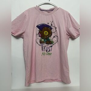 Kids Pink Graphic Tee with Trust Design